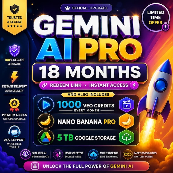 Gemini Pro 18 Months Subscription: Private Account Upgrade