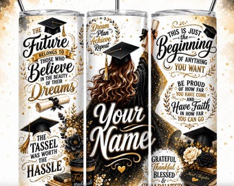 Custom Name Graduation 3D Effect Tumbler, Grads Gift For Daughter From Mom Dad, Class Of 2026, Graduation 20oz Tumbler Gift For Her