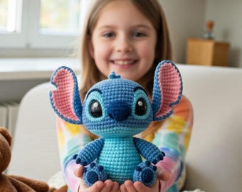 STICH amigurumi-haakpatroon – schattige bloemenpop – digitale pdf-download