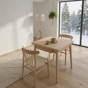 Extendable Foldable Dining Table, Space-Saving Kitchen Table, Modern MDF Desk