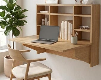 Wall Mounted Folding Desk, Space Saving Fold Down Table, Modern Home Office Furniture