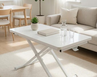 Adjustable Folding MDF Coffee Table – Extendable Dining Desk for Small Apartments