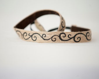 No Slip Headband Jute Swirls 5/8"