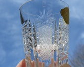 Vintage H H Austria Hand Cut Lead Crystal Glasses - 4 oz Rocks Glasses - Old Fashioned Glasses - Ech Bleikristall - European Cut Crystal