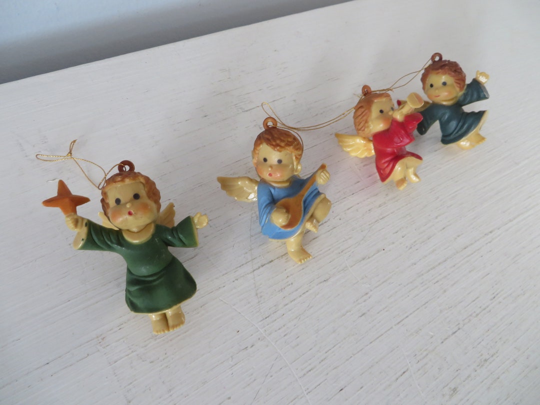 Vintage Angel Ornaments Set of Four Angel Children Etsy