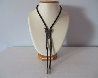 Vintage Horse Saddle Bolo Tie - Shoestring Necktie - Western Wear