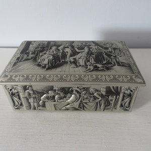 Vintage Dutch Tavern Scene Tin - Merry Company - Made in Belgium