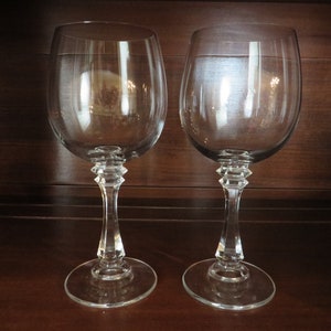Vintage Crystal Wine Glasses - Pair
