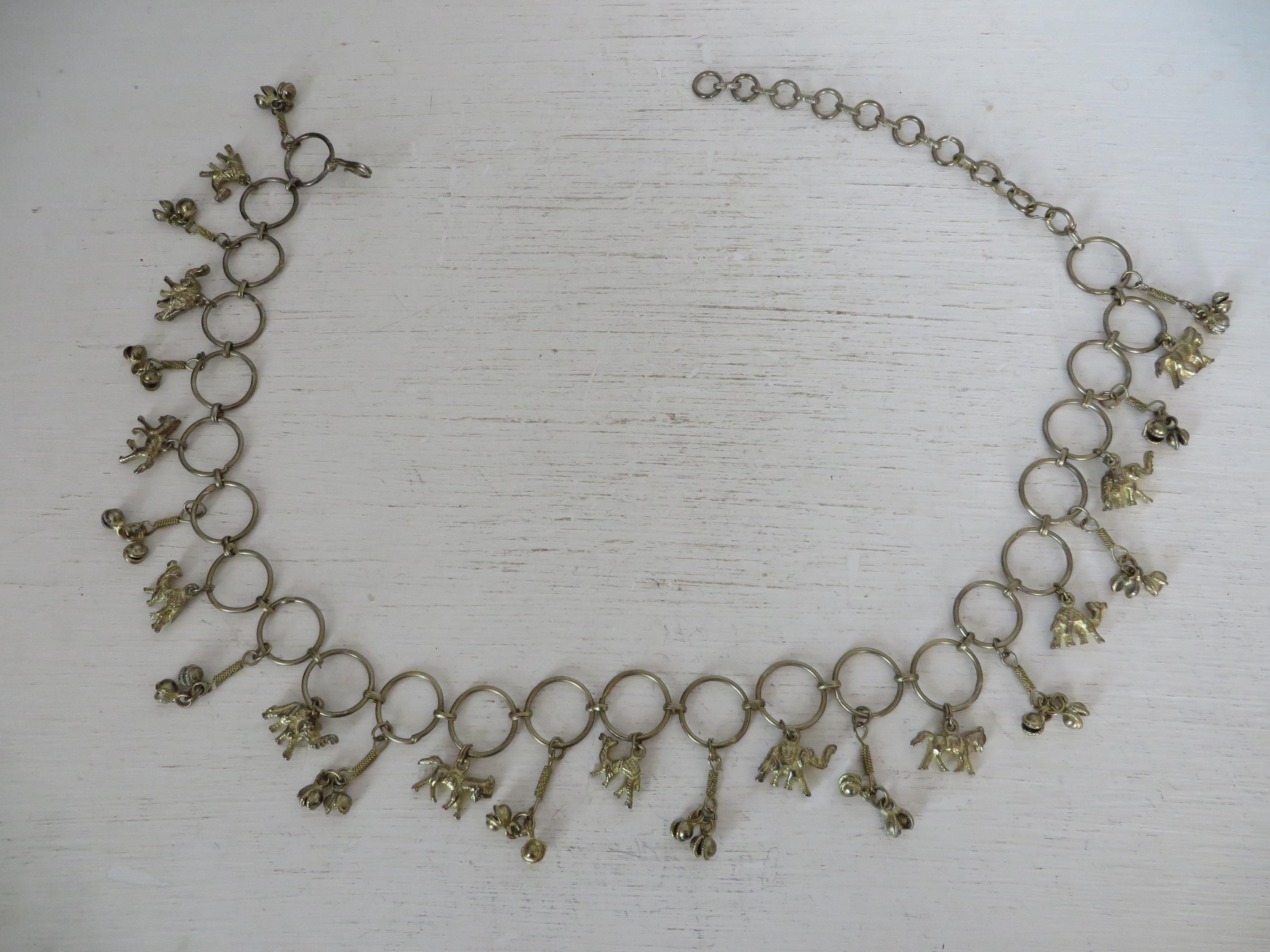 Brass Chain Belt 2 Elephants Adjustable Up To 36 Goldtone elephants chain womens belt - 38 main image 3