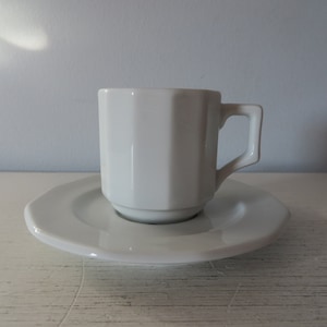 Vintage Pillivuyt Demitasse Cup and Saucer - French Porcelain