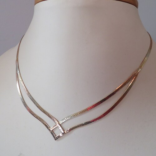 Karat Gold Tri Color Necklace 