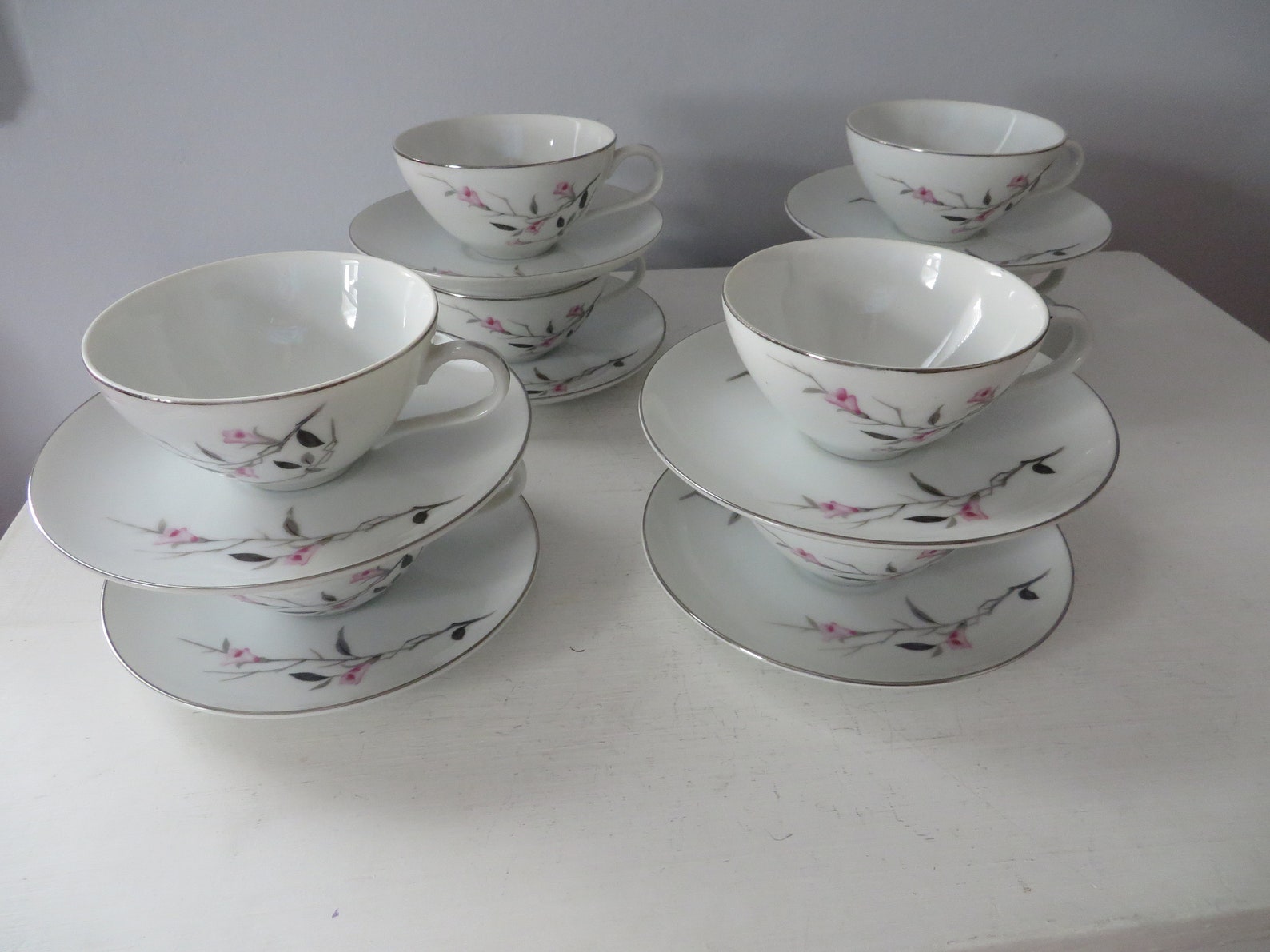 Vintage Fine China of Japan Cherry Blossom Set of Four Teacups Etsy