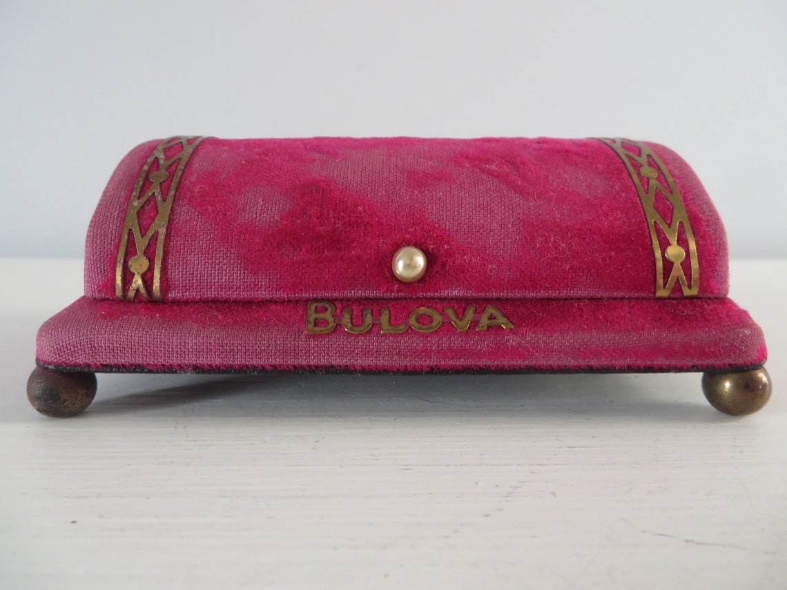 Vintage Lady Bulova Velvet Watch Box Velvet Bracelet Case Etsy