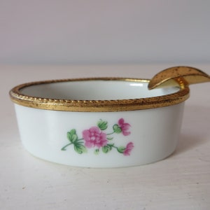 Vintage Limoges Castel Cigarette Holder Ashtray - French Porcelain Decor