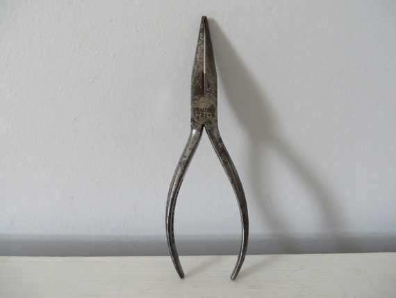 Antique Kraeuter 6 Needle Nose Pliers W/ Side Cutters No. 1721-6 don't Slip  Handle Pattern 