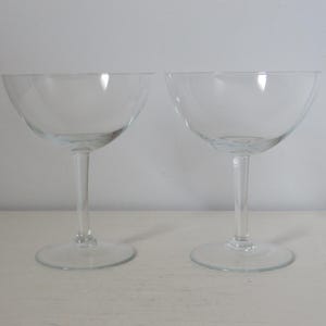 Vintage Clear Champagne Coupe Glasses - Pair