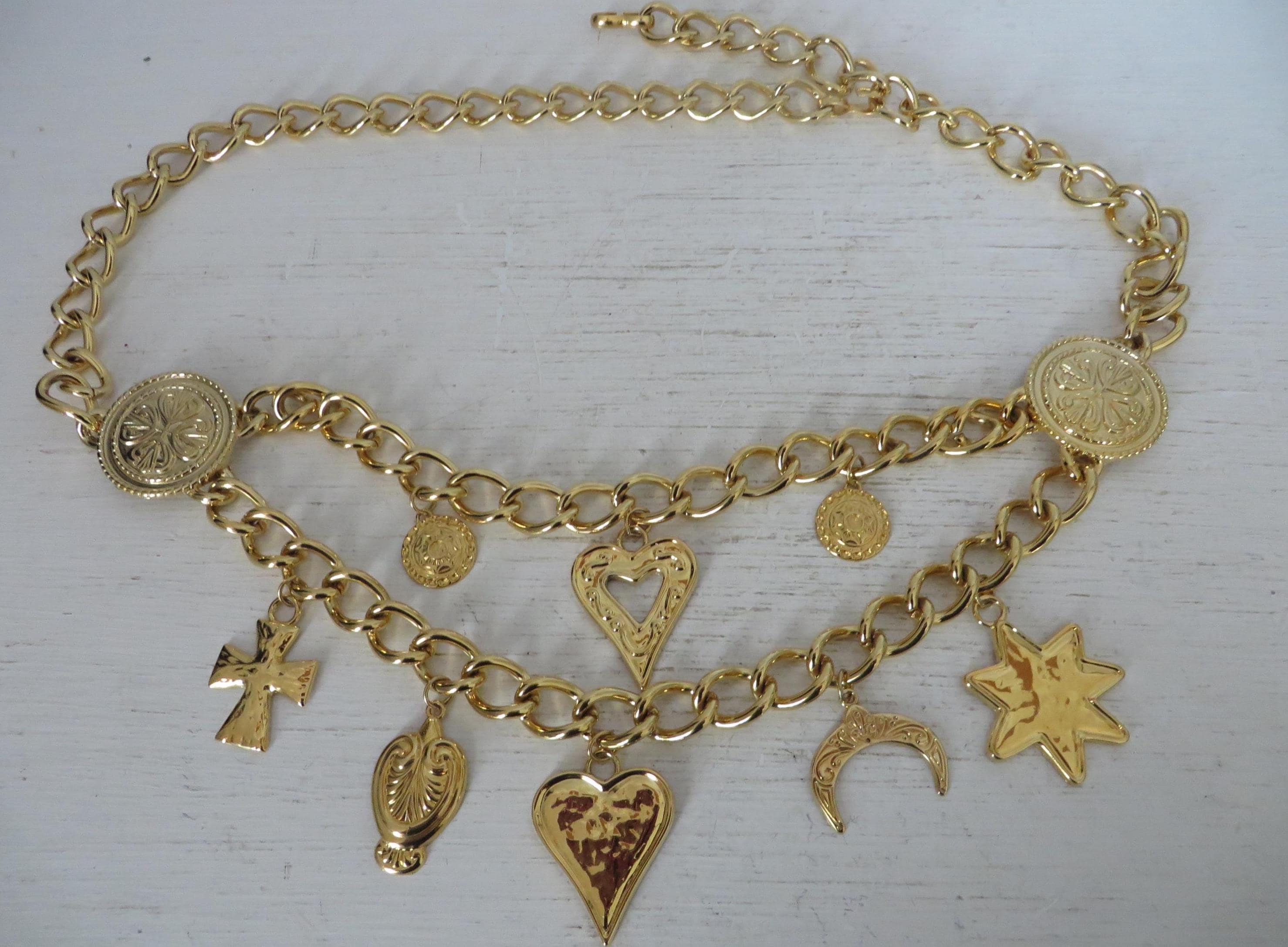 Vintage Escada Lucky Charms Chain Belt - Swag Gold Chain  display picture 2