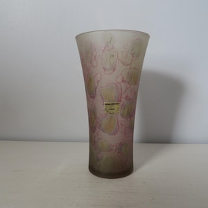 Vintage Ilanit Olamtov Hand Painted Art Glass Vase