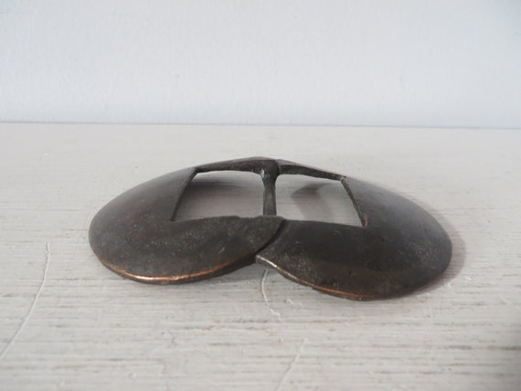 Vintage Hammered Belt Buckle - 1970's Buckle - Ov… - image 2