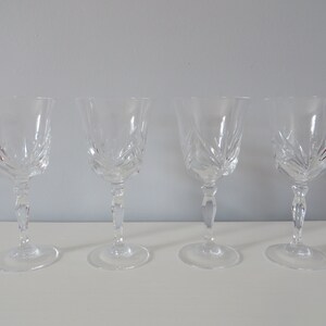 Vintage Cut Crystal Water Glasses - Set of Four