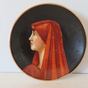 Vintage SGK China 4&quot; Porcelain Plate - Woman&#39;s Portrait Plate - Wall Art - Occupied Japan