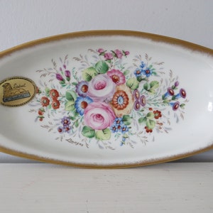 Vintage Limoges Vincennes Oval Dish - Decorative Storage - Vanity Jewelry Dish - Made in France