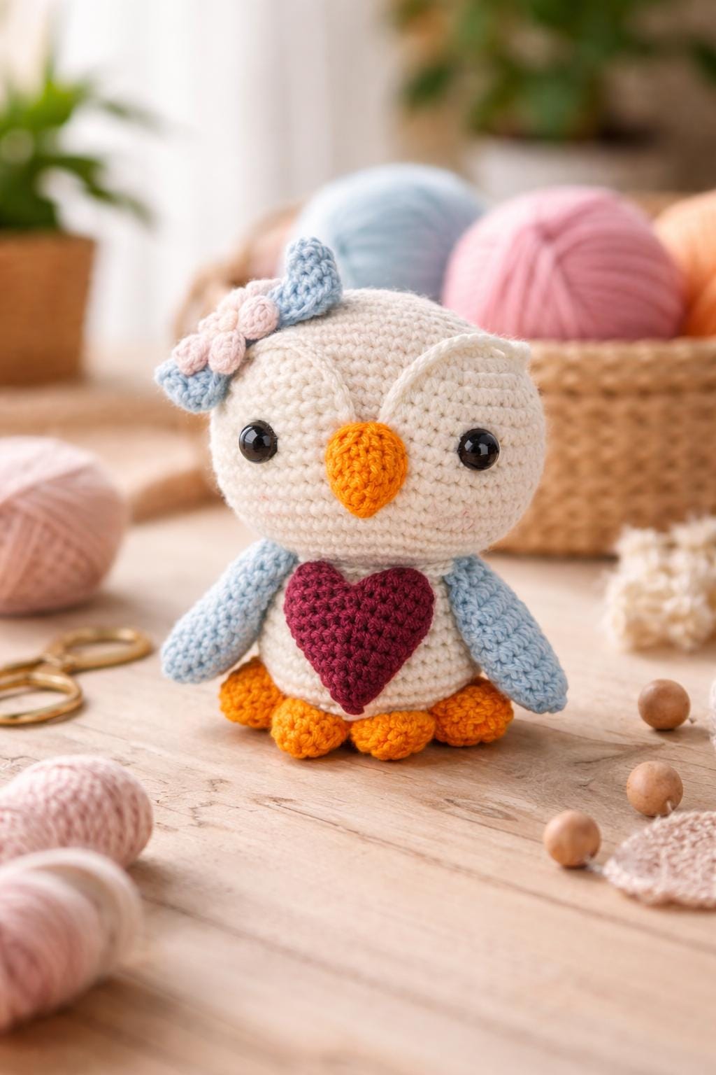 Crochet Plush Toy, Handmade Amigurumi Owl, Baby Shower Gift, Nursery Decor, Soft Stuffed Animal