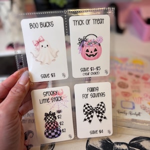 Pretty Little Mini Stacks Spooky Season | 20 Interactive Savings Challenge Cards | Halloween Fall Digital Download
