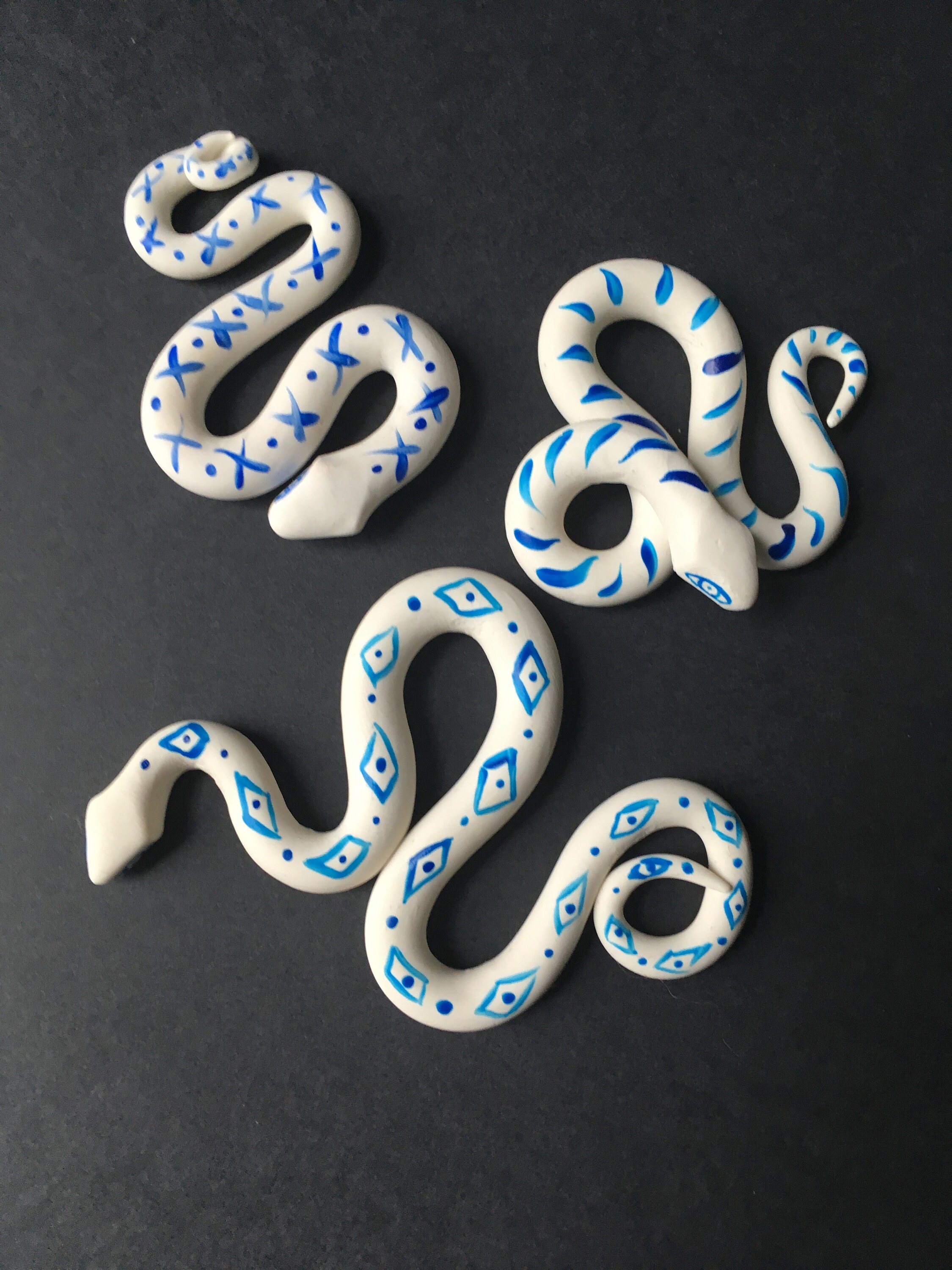 SNAKE WHITE 3 Polymer Clay Sculpture Lisa Vanin Etsy Polska