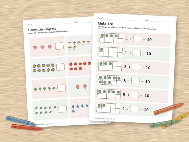 Kindergarten Math Worksheets, 50 Page Addition Subtraction Printable, Number Bonds image 4