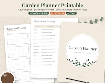 Garden Planner Printable, Vegetable Garden Journal, Planting Schedule, Seed Inventory