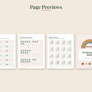 Kindergarten Math Worksheets, 50 Page Addition Subtraction Printable, Number Bonds image 5