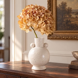Künstlicher Hortensienstiel, Herbstblumendekoration mit optionaler Vase, Vintage-Blumenarrangement für Tischdekoration und Zuhause