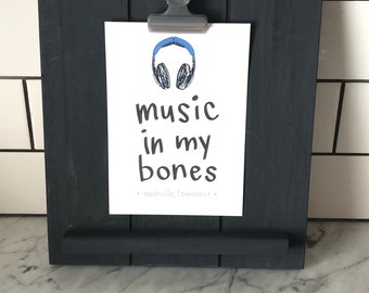 Music In My Bones Nashville Print/Post card