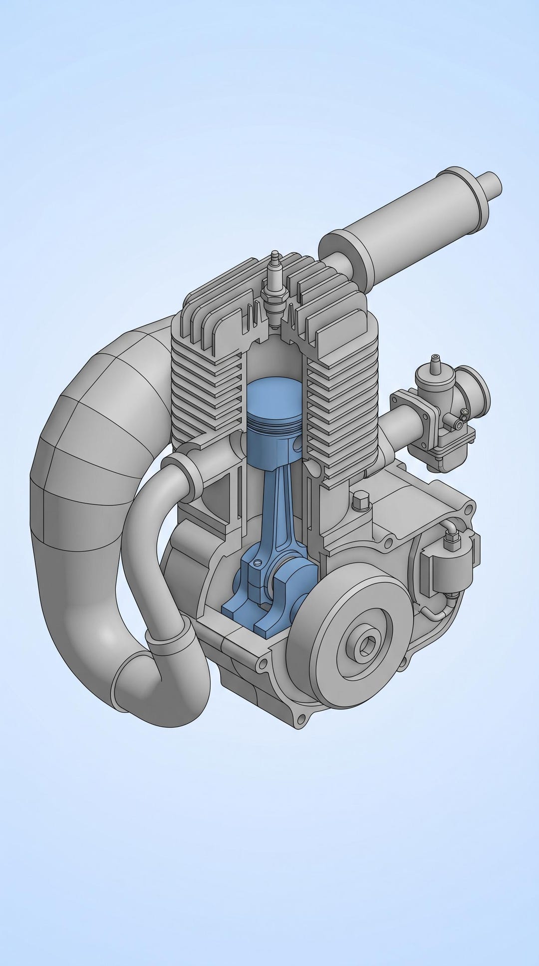 2 Stroke Engine Engineering Print — the Build Explained — Digital ...
