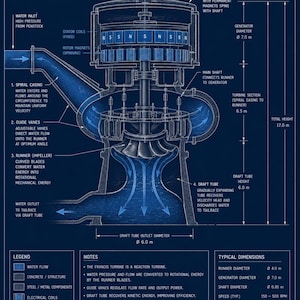 Ritningsschema för Francis turbingenerator (PDF-nedladdning)