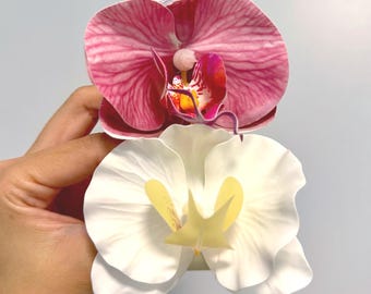 Handmade Orchid Flower Hair Claw Clip