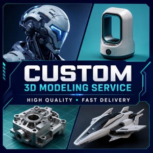 Custom 3D Product Modelling, Cad Design, Printable Stl, 3MF Files, Prototype Design, Product Rendering, Custom Rendering and Blender Service
