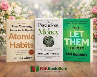 3-Book Set: Atomic Habits, Psychology of Money, Let Them Theory – Personal Growth Collection