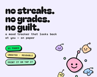 Mood Tracker Digital Planner | Undated Hyperlinked PDF | GoodNotes & Notability | Bipolar ADHD Anxiety | 21 Pages