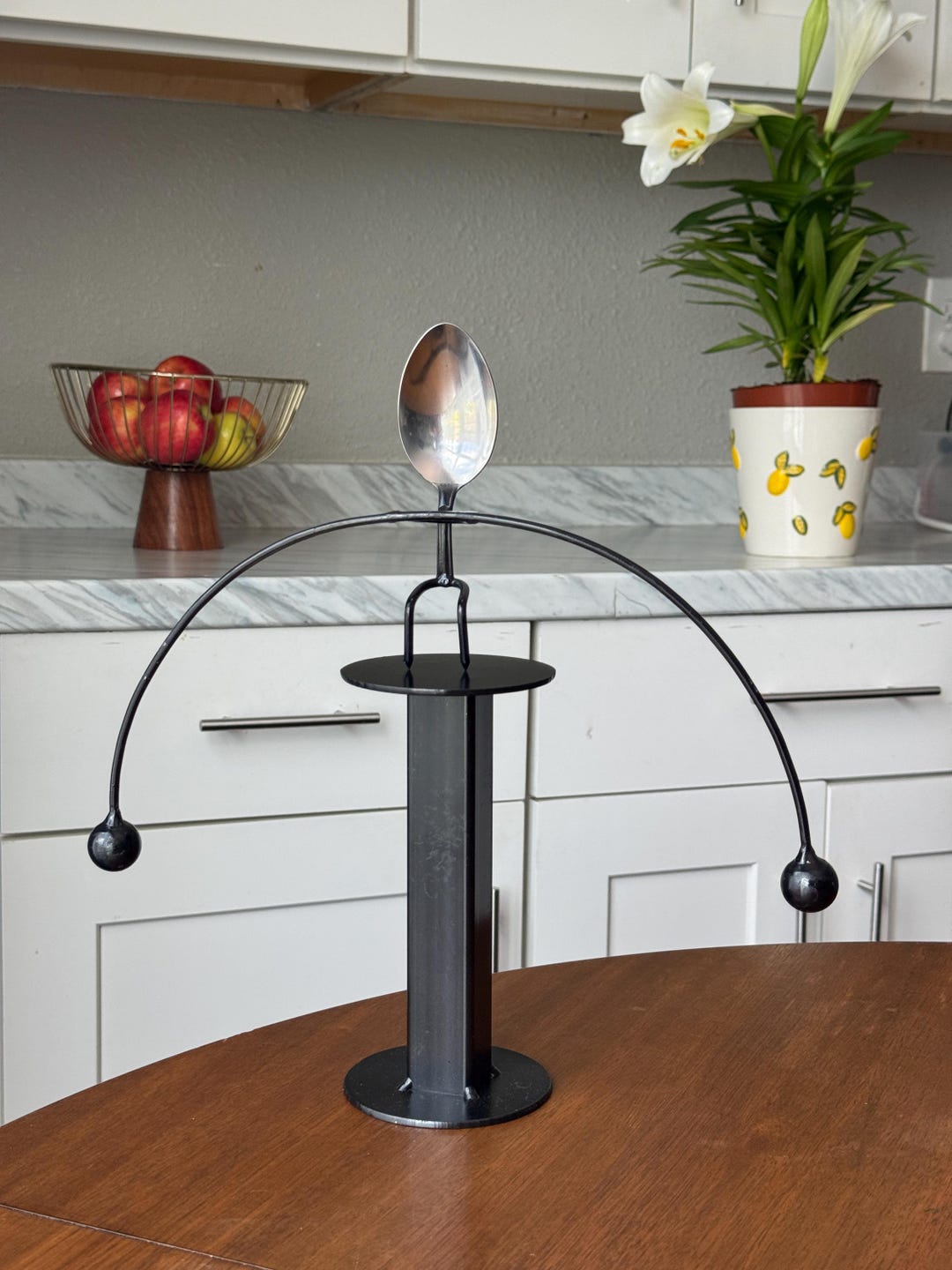 Kinetic Spoon Balance Sculpture, Metal Spoon Balancer, Modern Kitchen ...