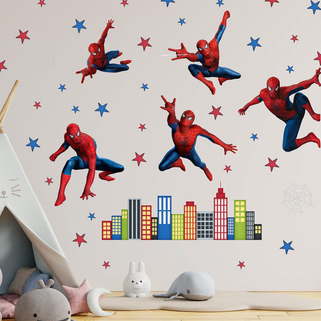 Sticker Wall Man Spider Man Wall Decals Spiderman Stickers Spider Man City Wall Art ...
