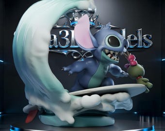 Stitch Surf - File STL del film / Modello per stampa 3D di un cartone animato classico