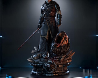 Statua di Geralt di Rivia in formato STL – Fanart di The Witcher 3, modello per stampa 3D (download digitale)