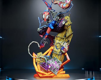 Spider Punk - Modello 3D in formato STL Marvel / 3 varianti di testa