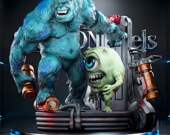 Diorama di Mike e Sully - File STL di Monsters & Co. / Modello per stampa 3D del film