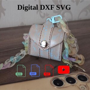 Leather Micro Bag Charm Pattern: Headphone Case, Belt Pouch (SVG, DXF, PDF)
