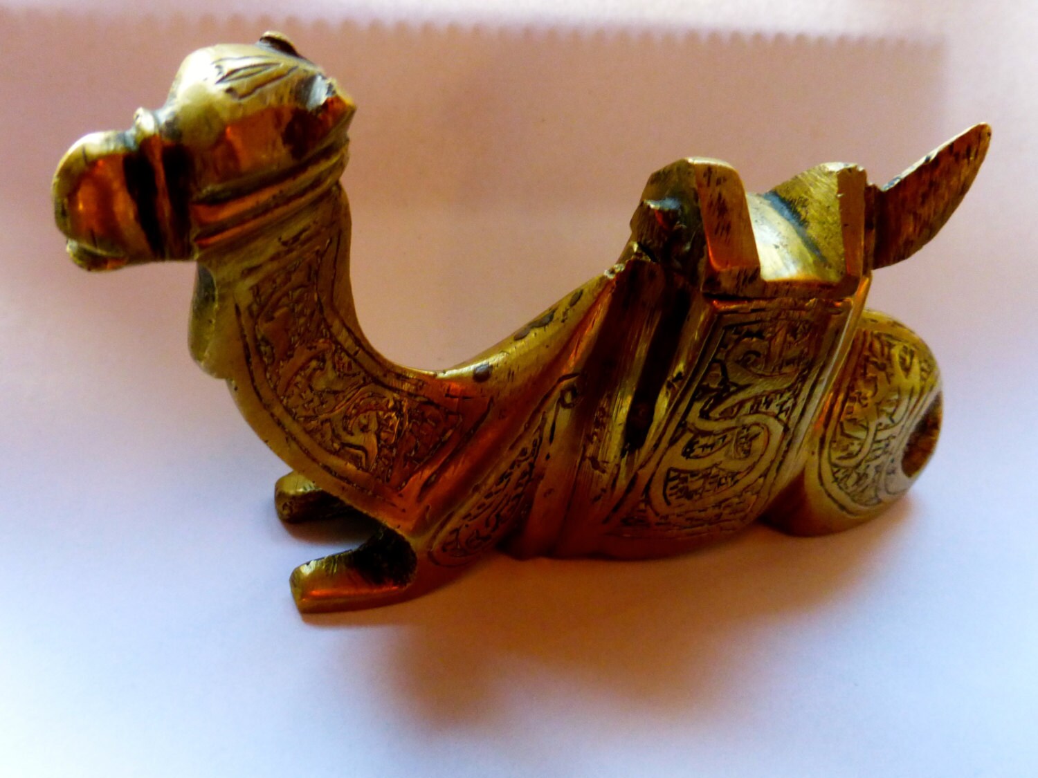 Vintage Brass etched Camel Ink Pot Etsy