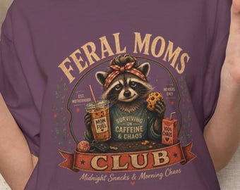 T-shirt med vintage-motiv för vilda mammor, t-shirt med grafisk design, plaggfärgad moderskapspresent