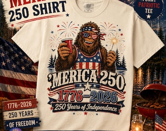 Bigfoot America 250-tröja, patriotisk Sasquatch 1776-2026-tröja